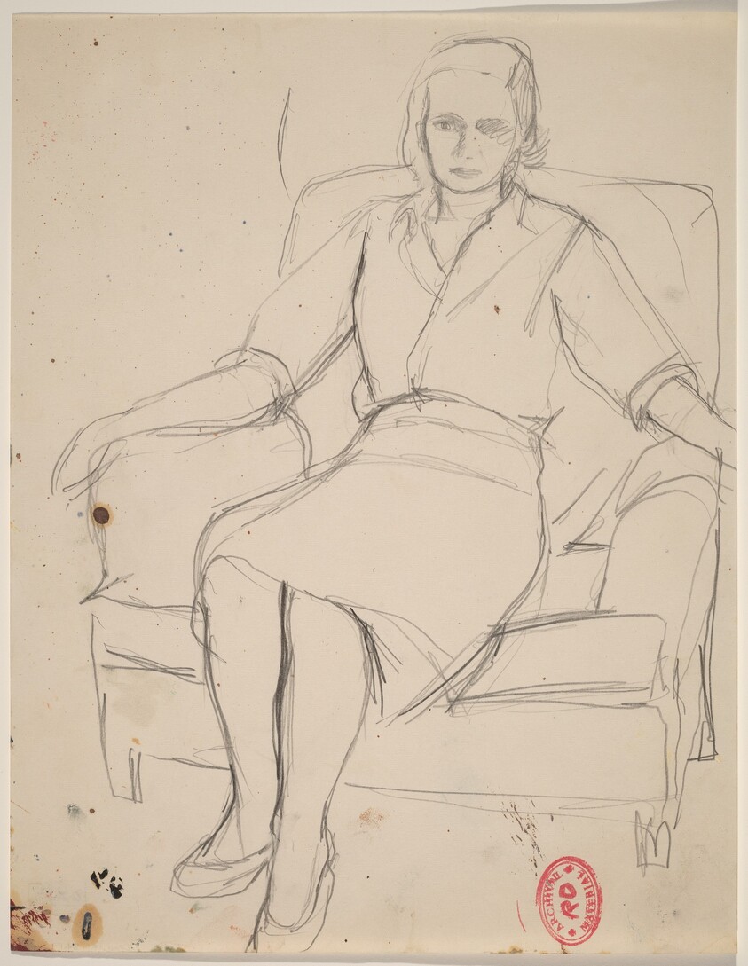 Untitled [woman resting in an armchair]