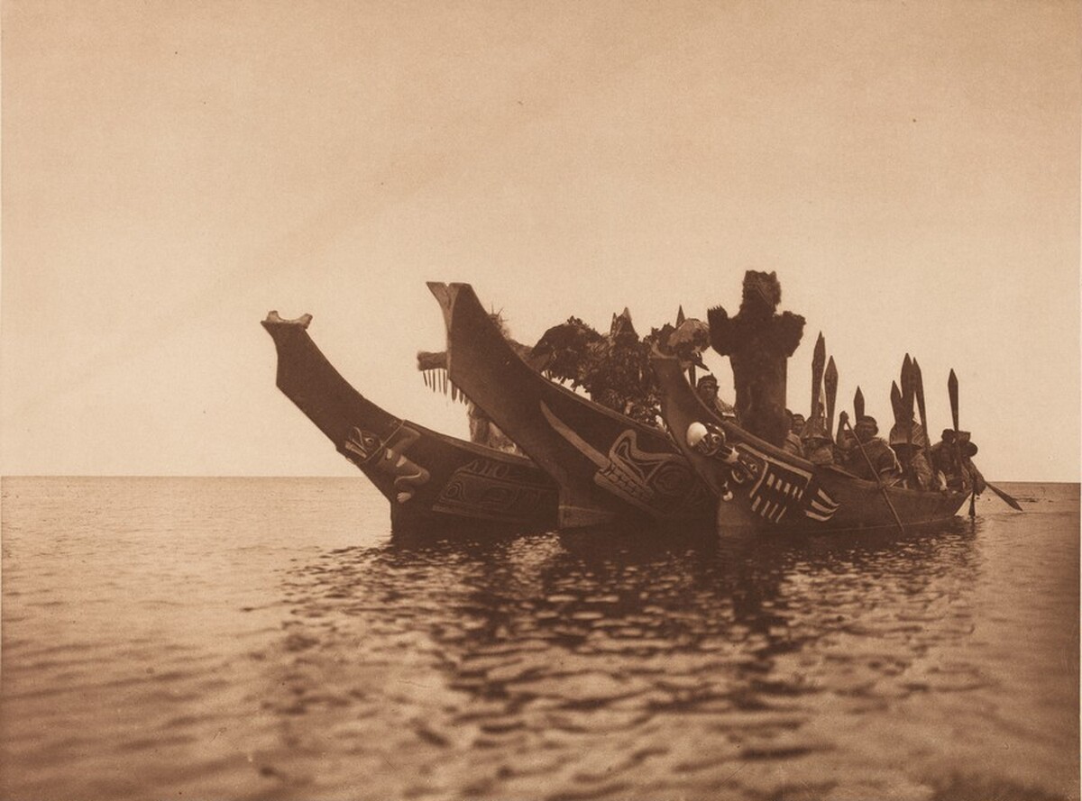 Masked Dancers in Canoes - Qágyuhl (a) [Plate 351]