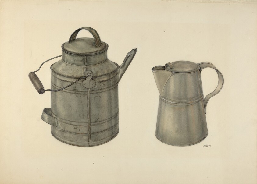 Zoar Tin Coffee Pot and Pail