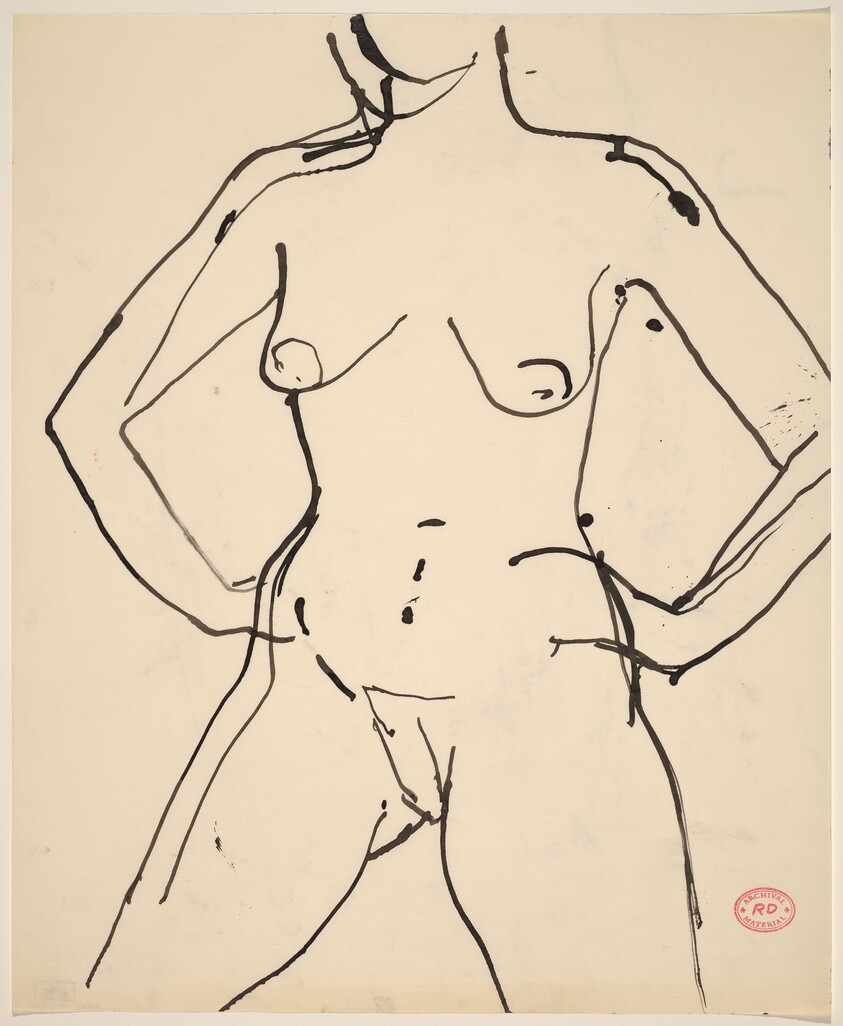 Untitled [standing female nude with arms akimbo]