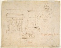 Architectural Details and a Soldier [verso], Raphael