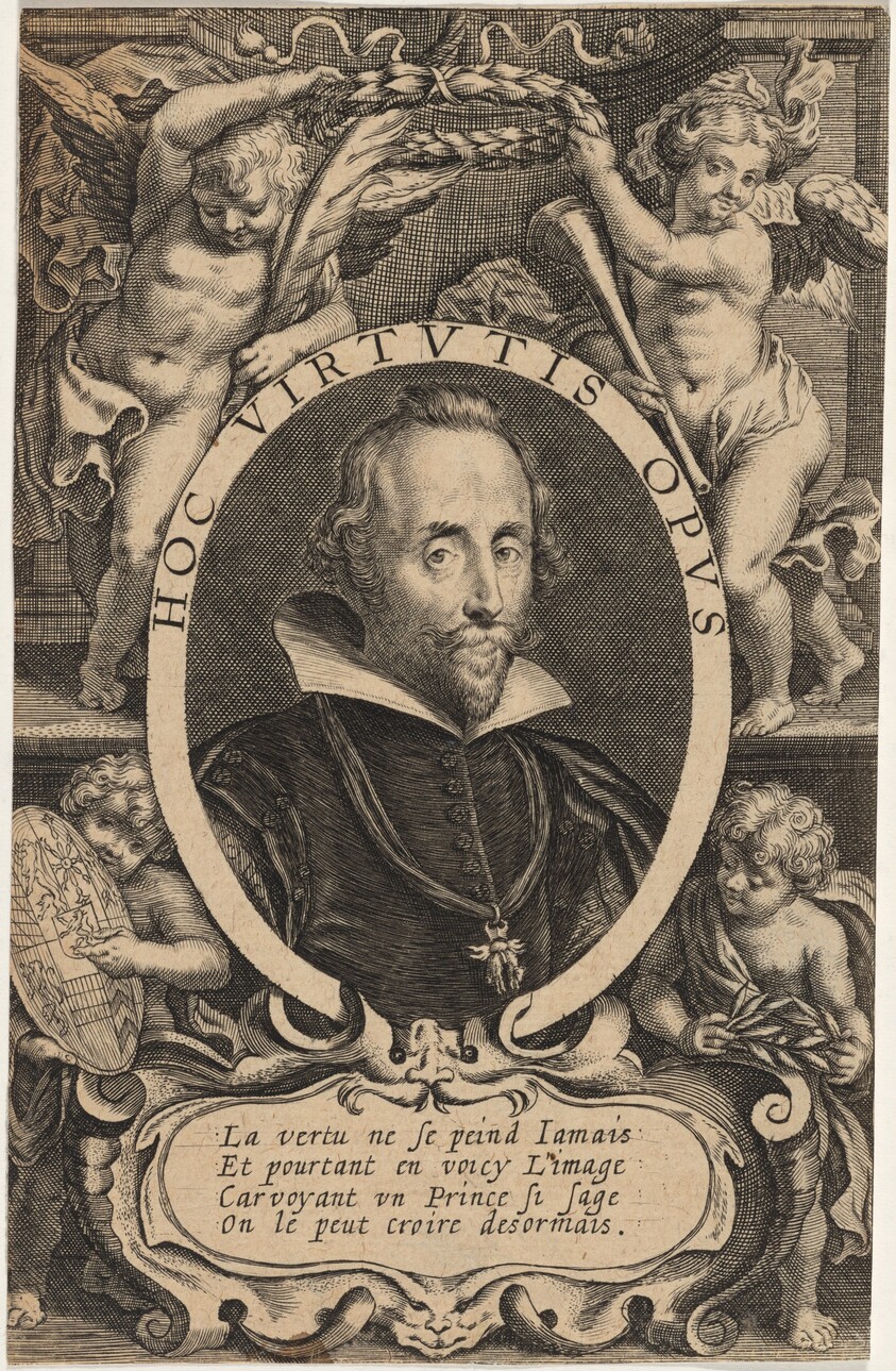 Portrait of a Man in an Oval with Cupids Decoration