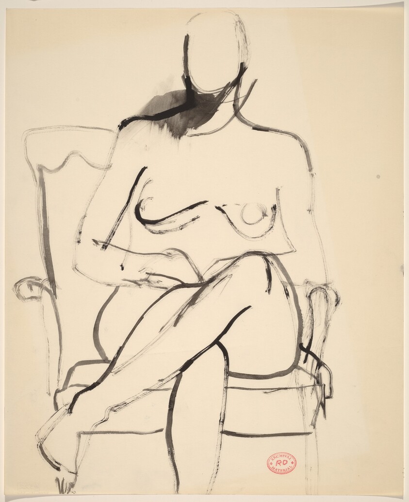 Untitled [seated female nude with crossed legs]