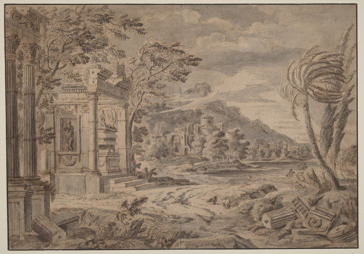 Antique Ruins along a Mountain Coast