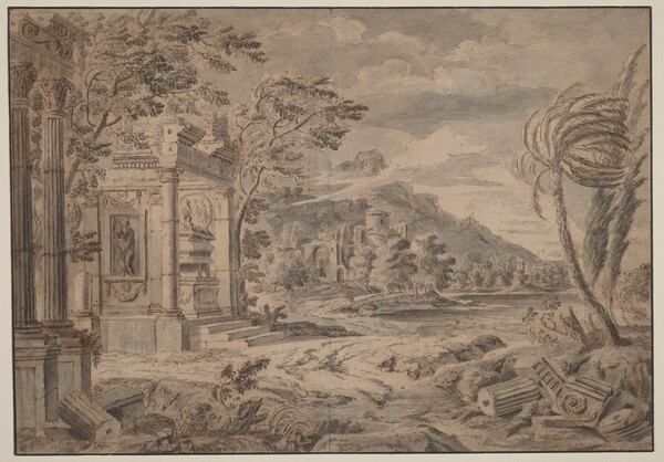 Antique Ruins along a Mountain Coast