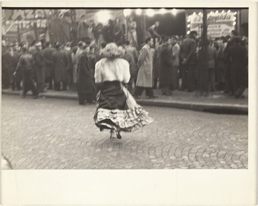 Girl crossing street, Paris