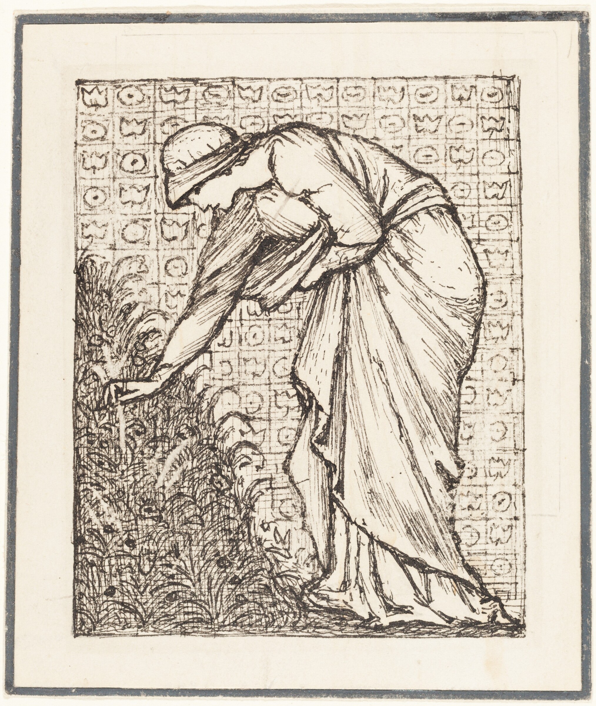 Lady Picking Flowers, Sir Edward Coley Burne-Jones, c. 1890