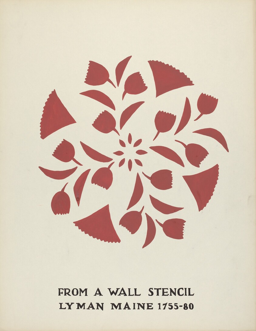 Design from Lyman, Maine 1755-1780: From Proposed Portfolio "Maine Wall Stencils"
