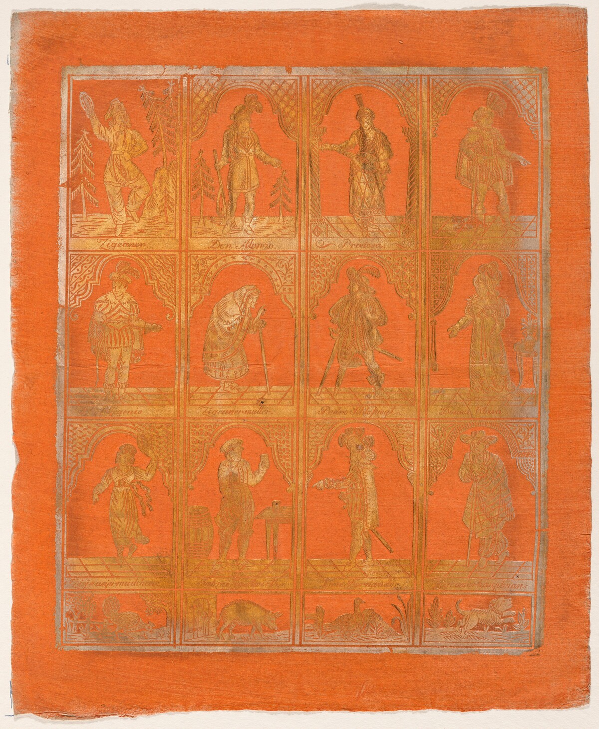 Endpaper with Twelve Standing Figures