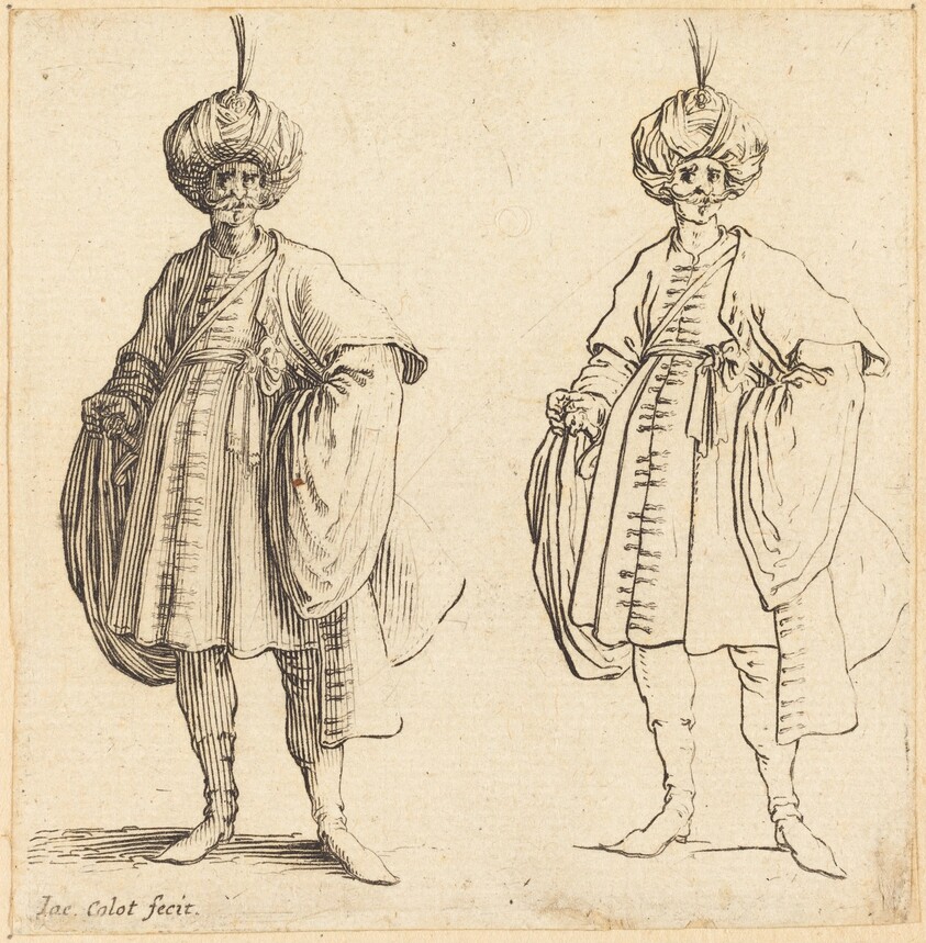 Two Turks Dressed in Turbans with a Plume