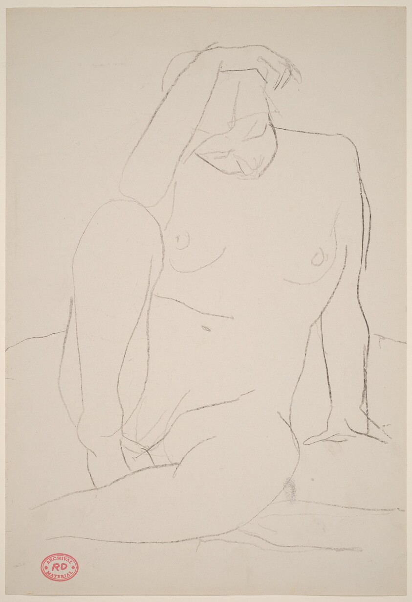 Untitled [seated nude resting]