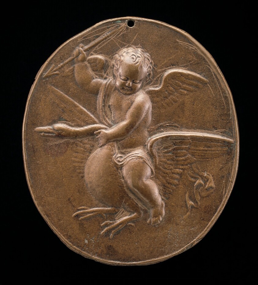 Cupid on a Flying Swan