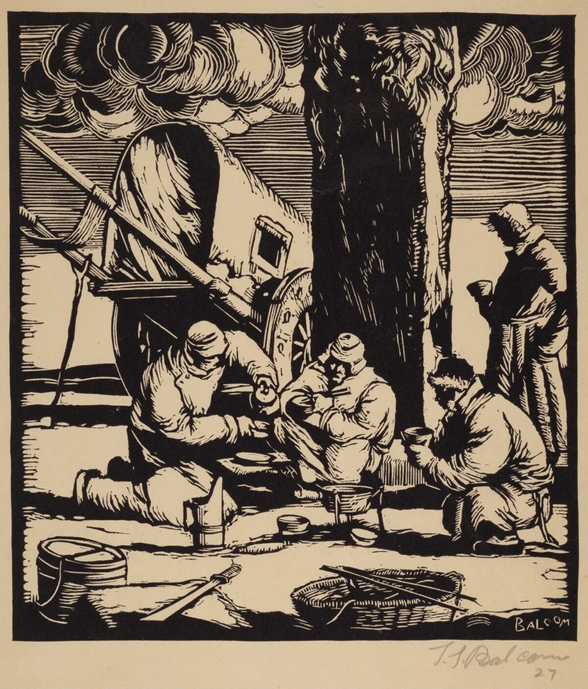 Untitled (Four Chinese Traders/Soldiers in Winter Coats, Brewing Tea)