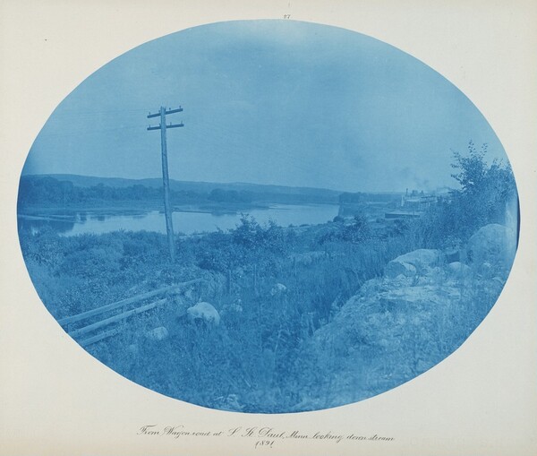 From Wagon Road at S. St. Paul, Minn. Looking Downstream
