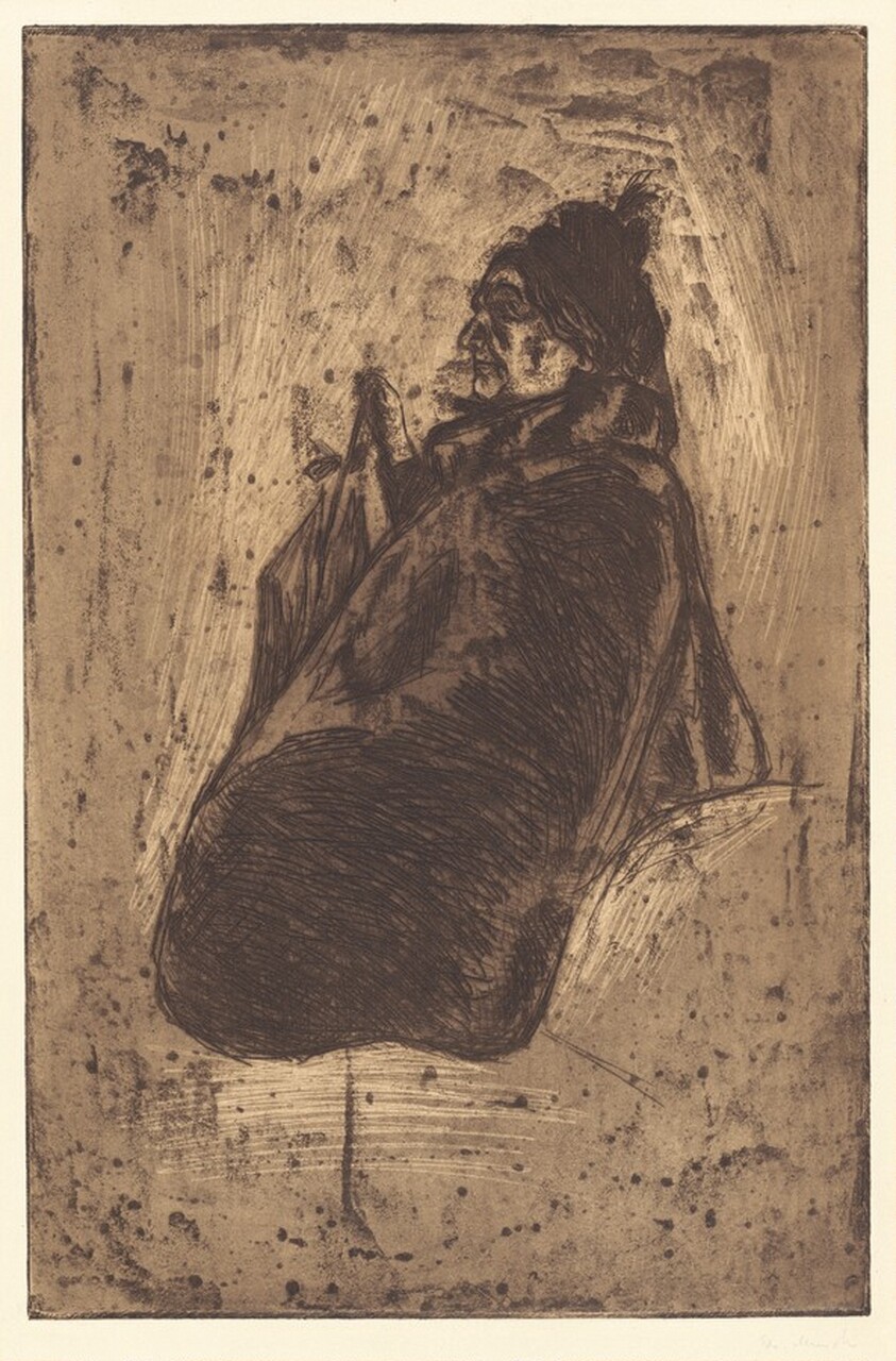 Old Woman with Umbrella