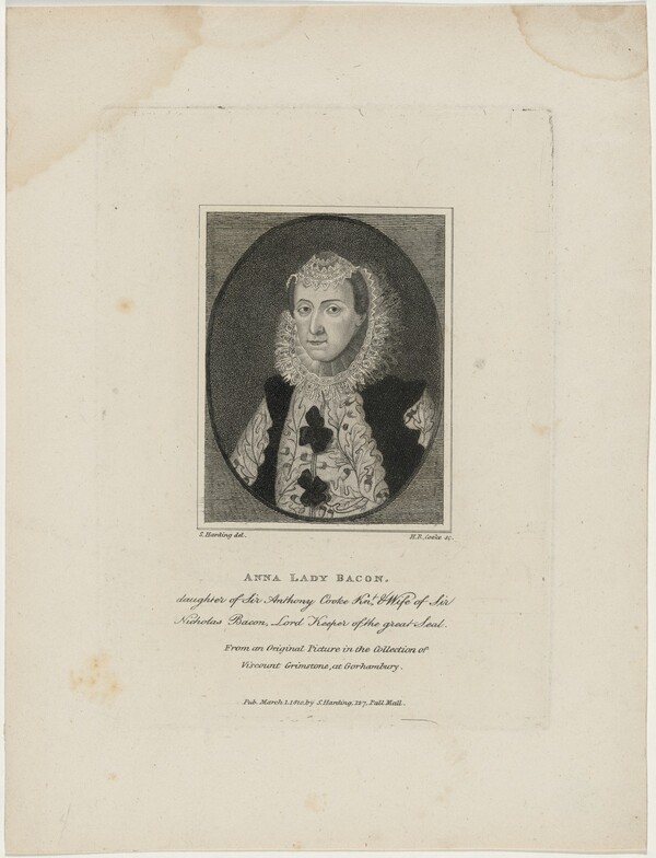 Anna, Lady Bacon, Daughter of Sir Anthony Cooke and Wife of Sir Nicolas Bacon
