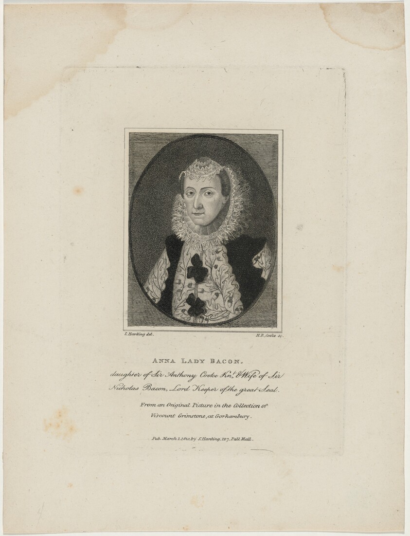 Anna, Lady Bacon, Daughter of Sir Anthony Cooke and Wife of Sir Nicolas Bacon
