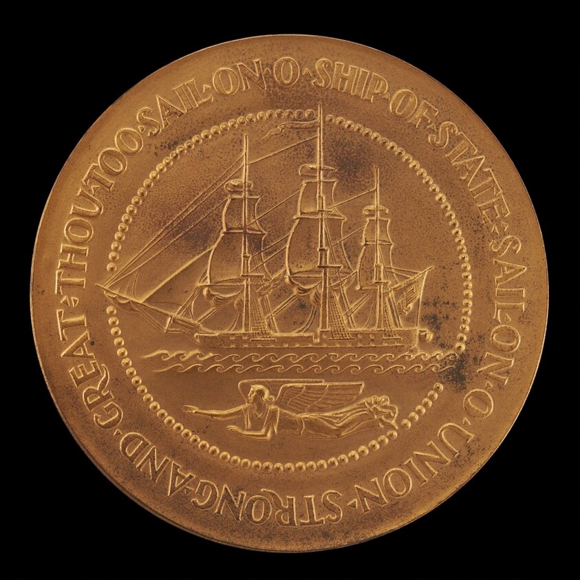 Franklin Delano Roosevelt Inaugural Medal: The Ship of State [reverse]