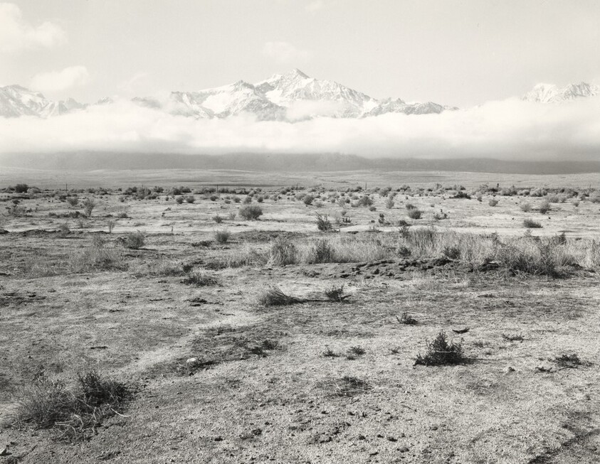 Owens Valley: The Sierra Nevada from Manzanar, Manzanar was Relocation Center Japanese-Americans (Ansel Adams)