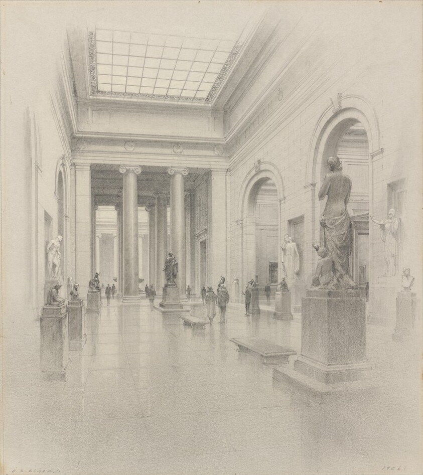 Preliminary Study: Central Gallery for the Exhibition of Sculpture