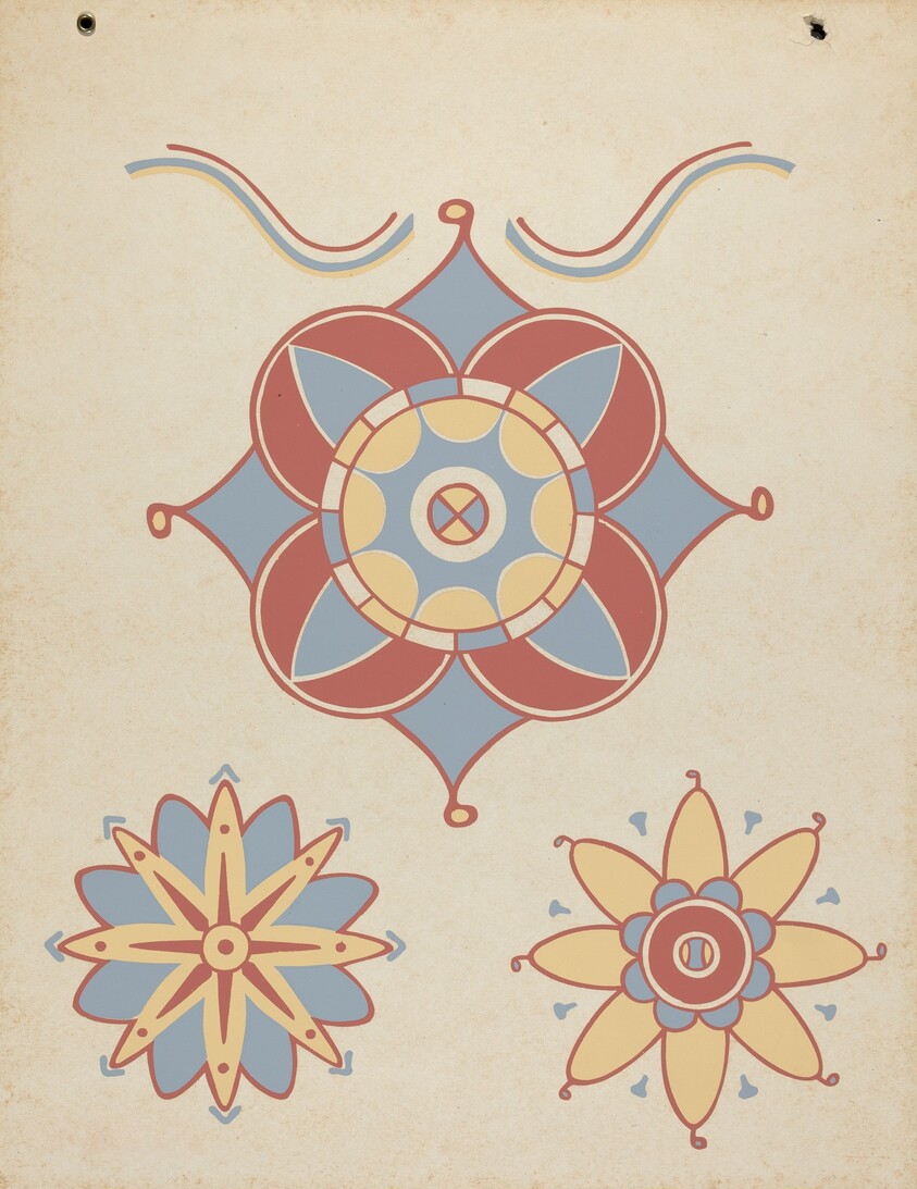 San Juan Capistrano Mission Ceiling Decoration from the portfolio "Decorative Art of Spanish California"