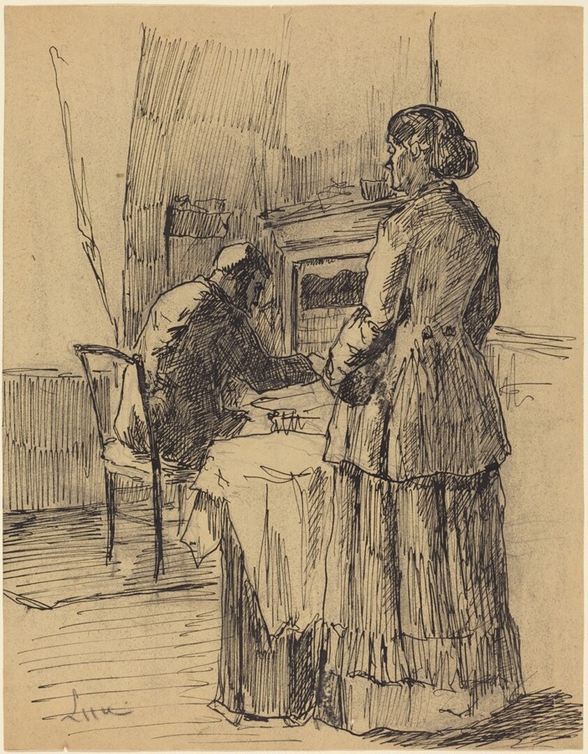 A Man and Woman in an Interior
