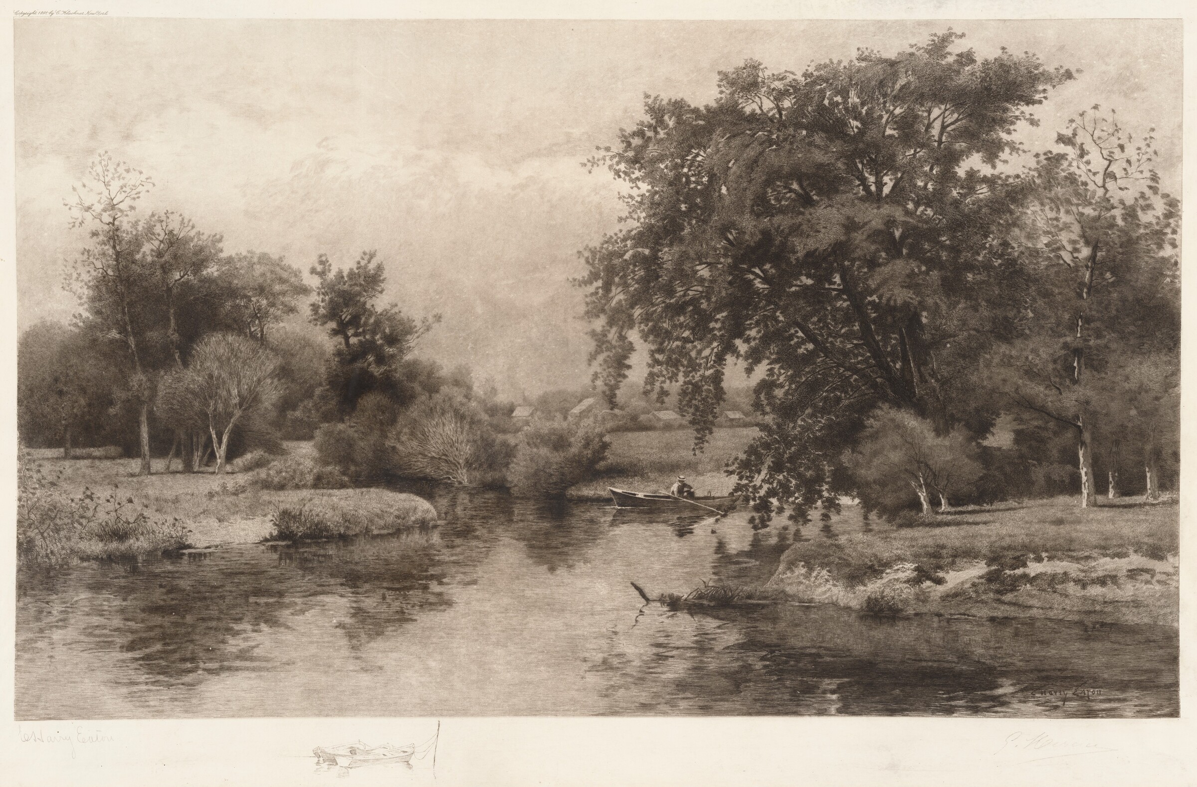 Untitled (Man Fishing on Lake), Gustave Mercier, 1891