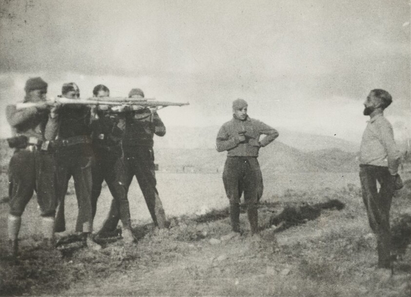 Title from caption on object: “A Spy is Shot in Spain”