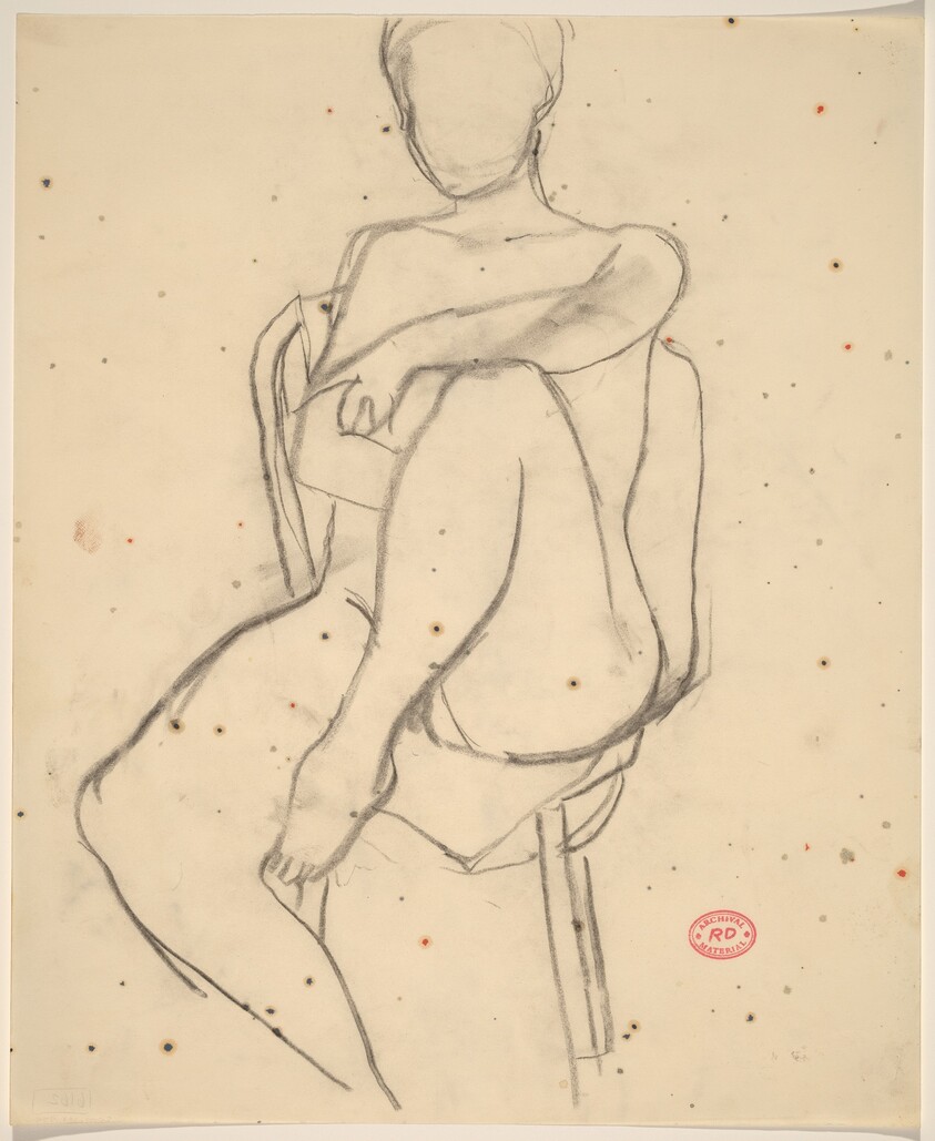 Untitled [seated female nude with left arm resting on knee]