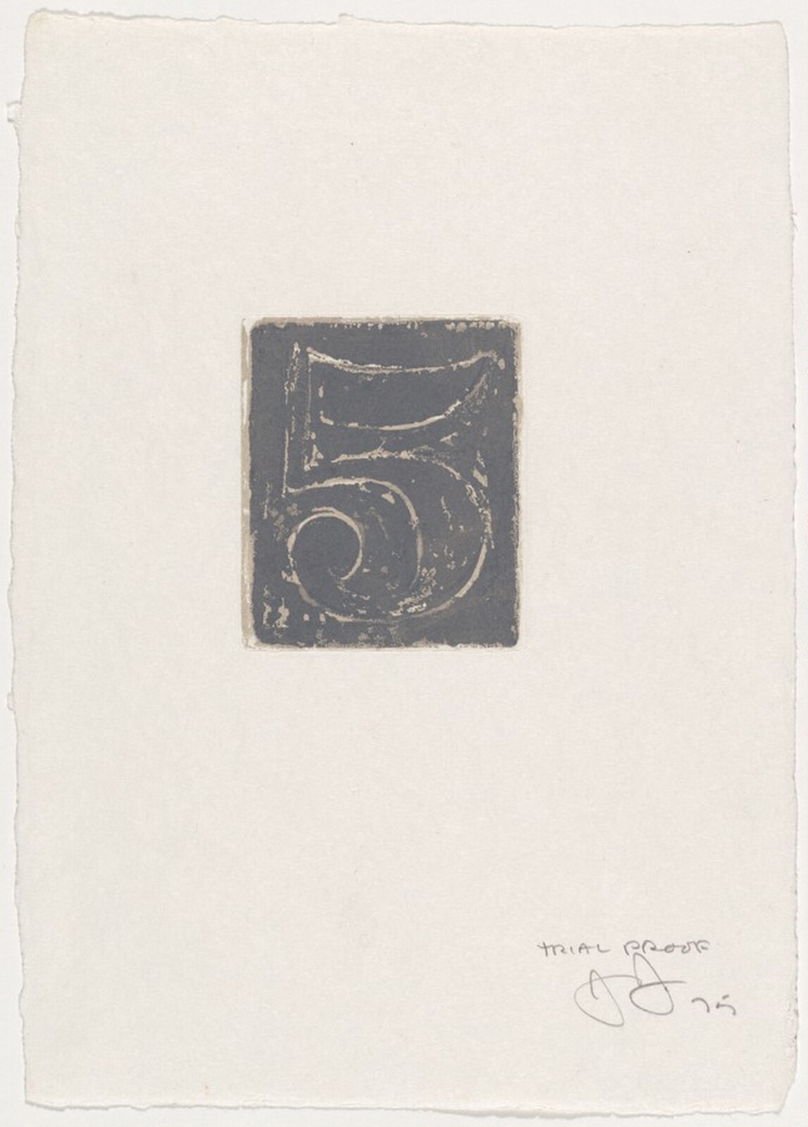 5 [trial proof], Jasper Johns, 1975