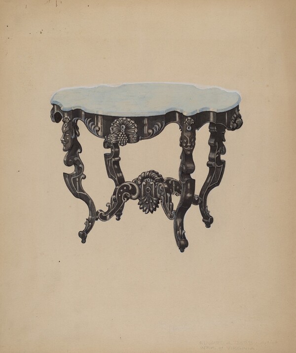 Ebony, Marble-top Table