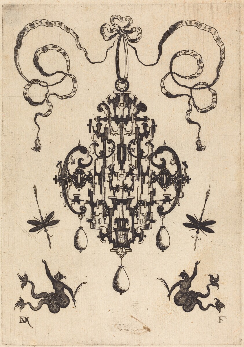 Large Pendant, Lower Left and Right Two Creatures of the Sea