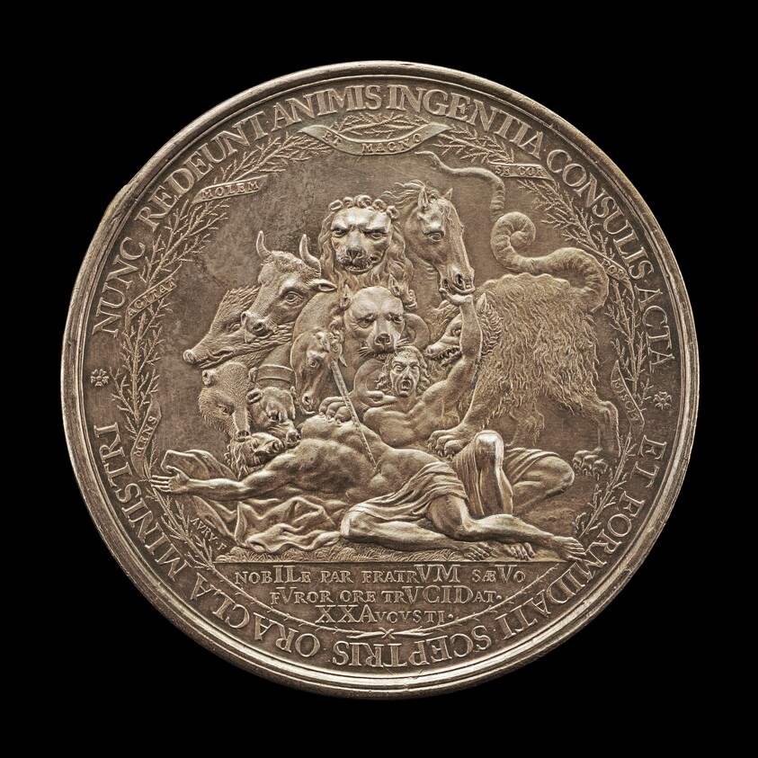 Ten-Headed Monster Preying on Two Nude Bodies [reverse]