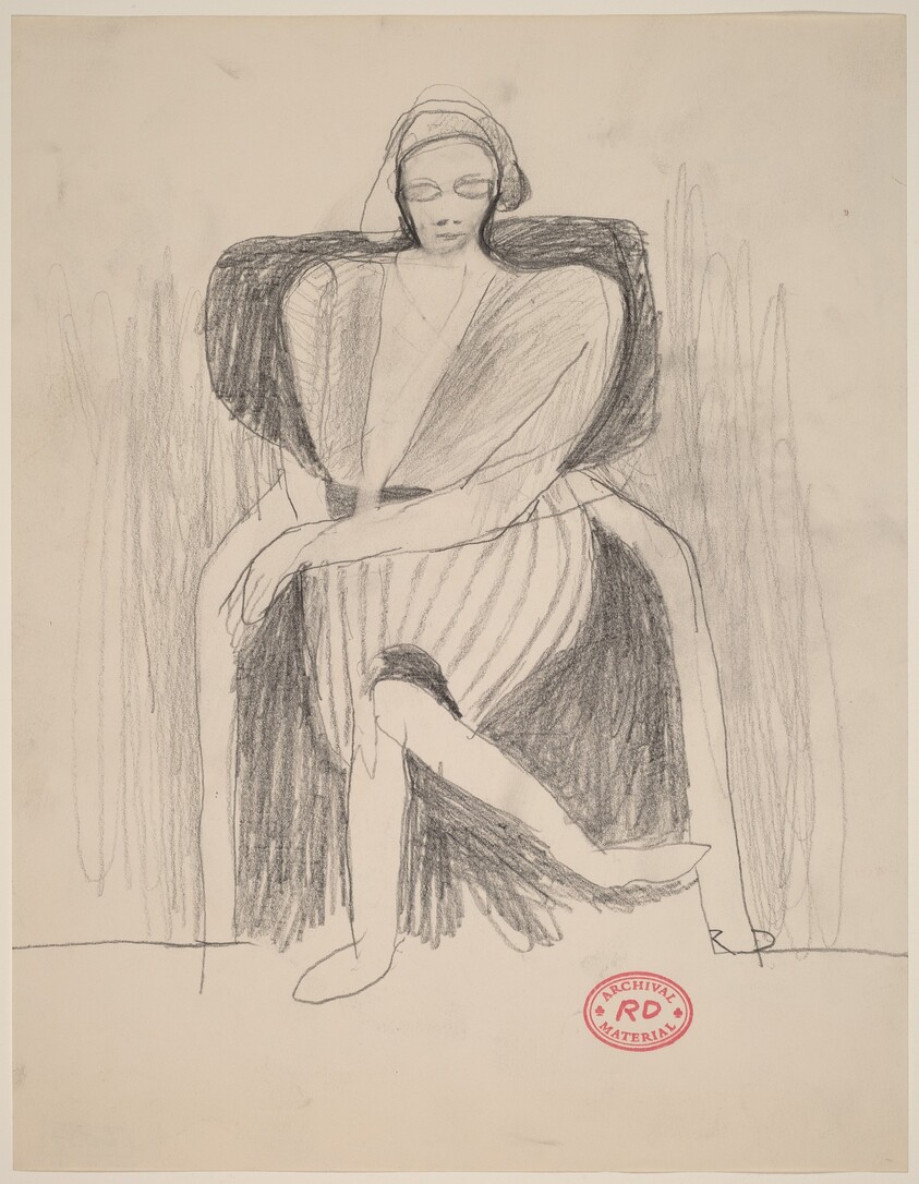 Untitled [stylized image of a seated woman]