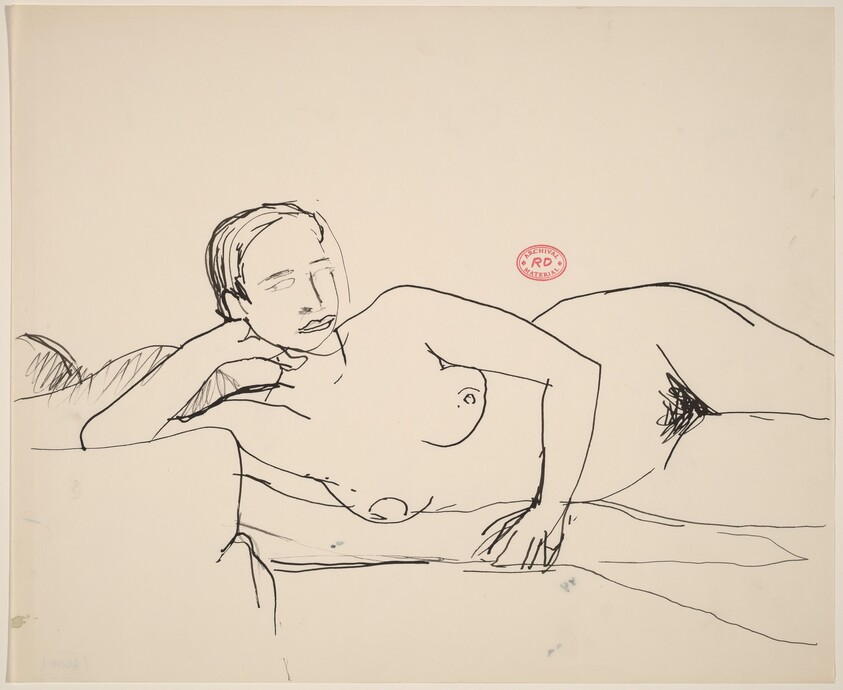 Untitled [nude resting on her side with right hand supporting head]