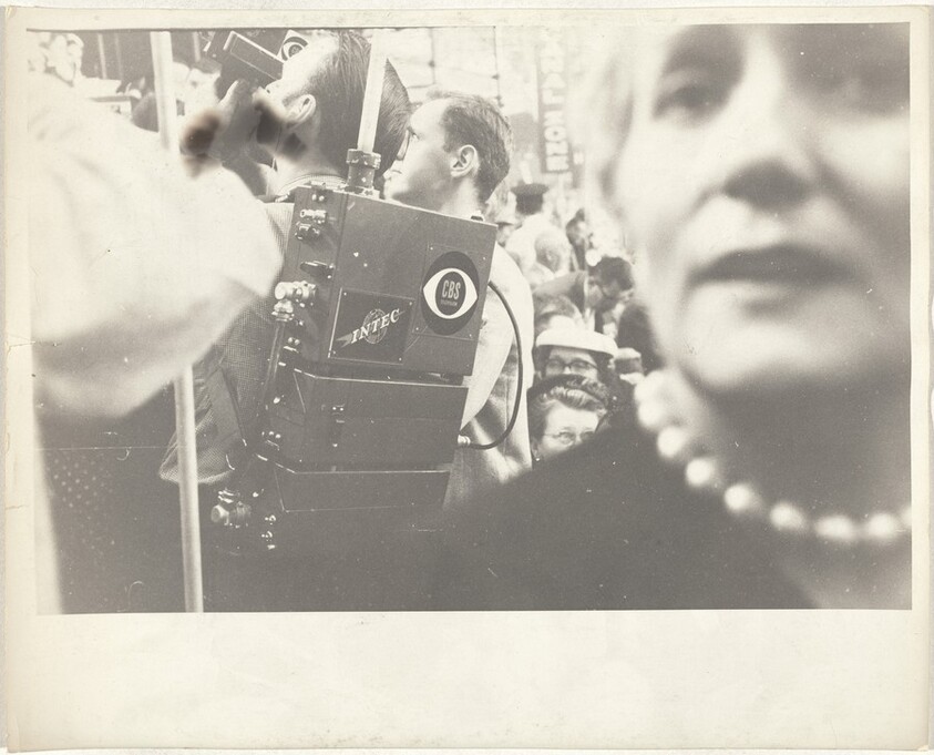 CBS television crew, convention hall--Chicago