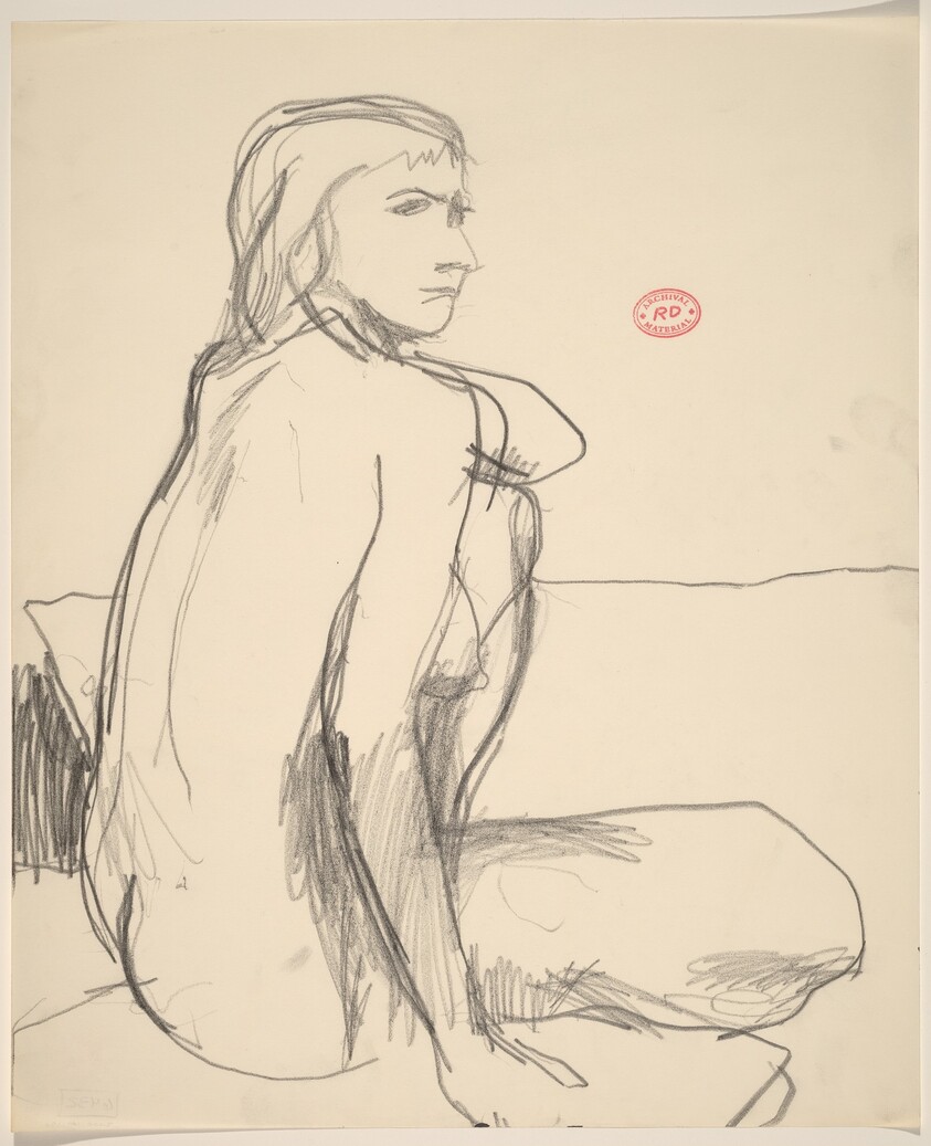 Untitled [female nude seated and looking right]