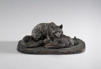 A Fox Holding a Dead Rooster, Pierre-Jules Mêne, 19th century