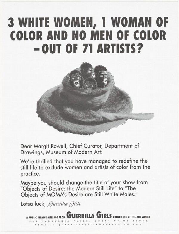 3 White Women, 1 Woman of Color and No Men of Color - Out of 71 Artists?