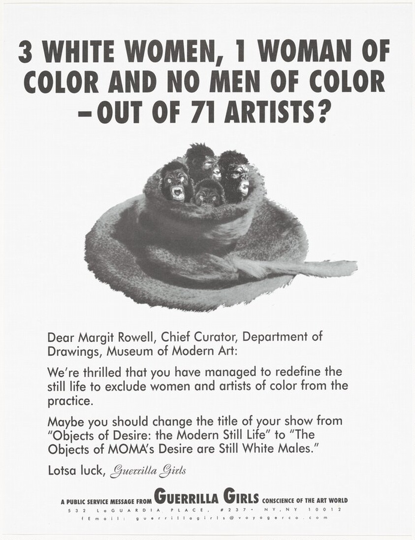 3 White Women, 1 Woman of Color and No Men of Color - Out of 71 Artists?