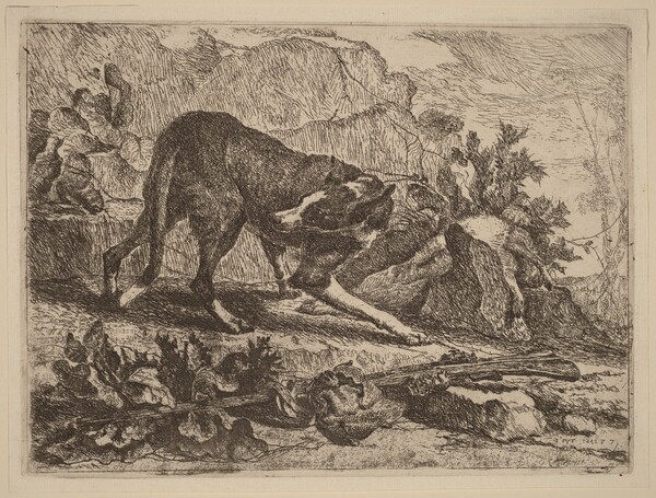 Landscape with Greyhound and Rifle