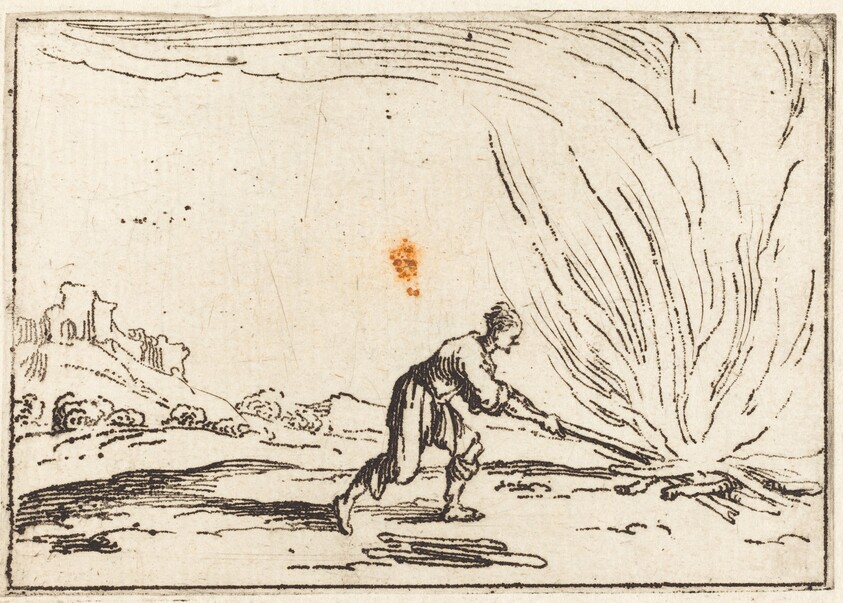 Man Attending a Fire