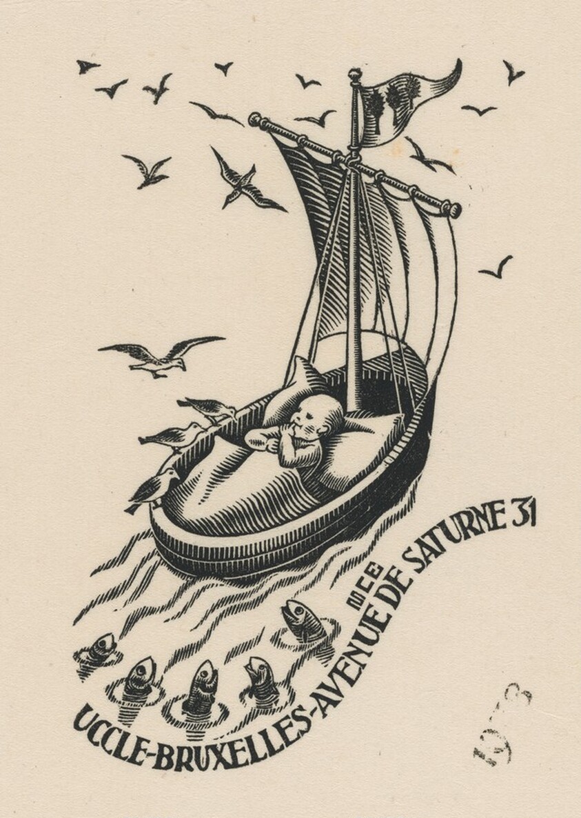 Birth announcement card of Jan Escher