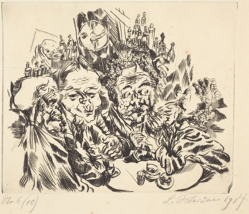 Der Kunstleratelier (Group around a table)