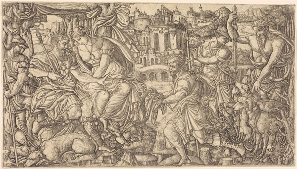 A King and Diana Receiving Huntsmen