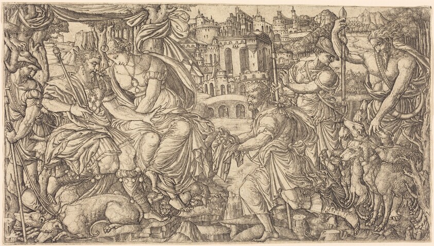 A King and Diana Receiving Huntsmen