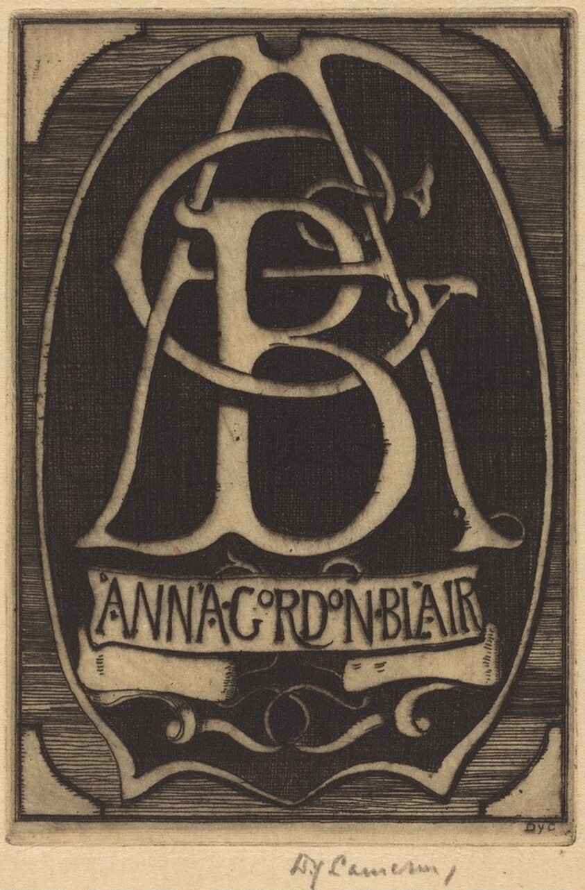 Bookplate of Anna Gordon Blair