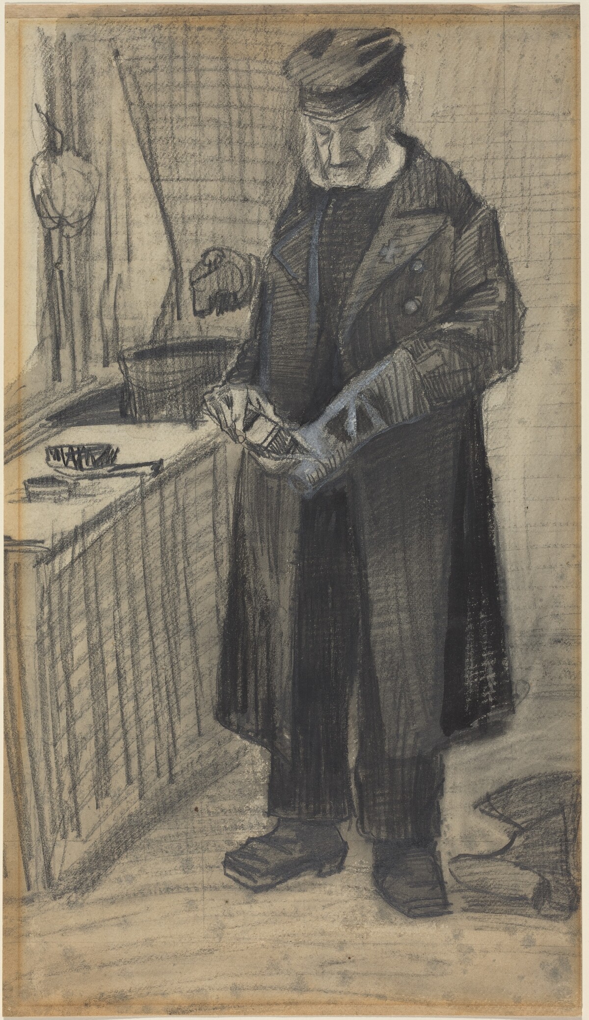 Man Polishing a Boot