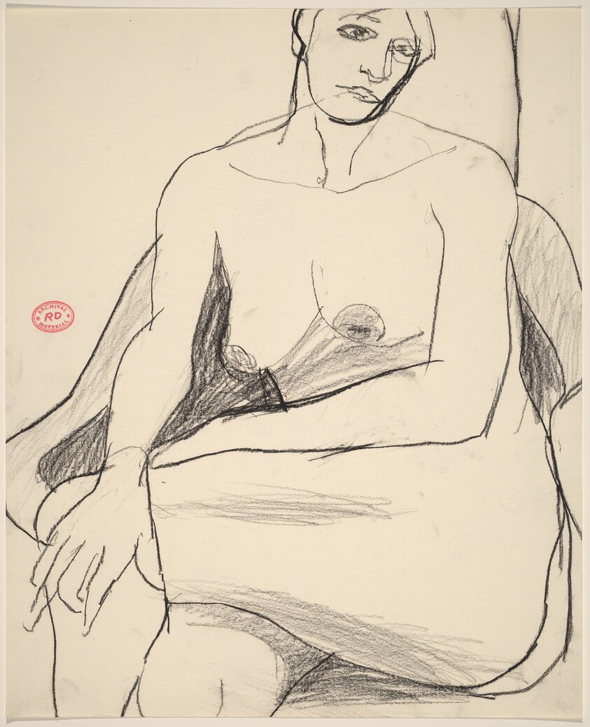 Untitled [seated nude with her hand on her left knee]