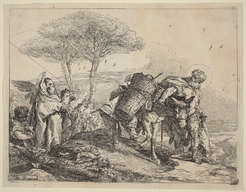 The Madonna and Child at Left, with a File of Angels